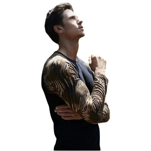 Natori Kaede Jersey Modal Blend Regular Fit Long Sleeve Mens T-Shirt Size Medium - Picture 5 of 13